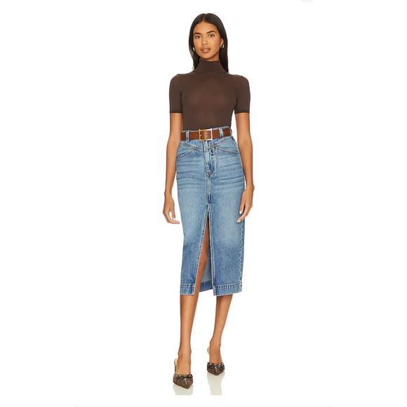Bardot Jonah Midi Denim Skirt Vintage Wash Medium US 6 - Picture 1 of 11